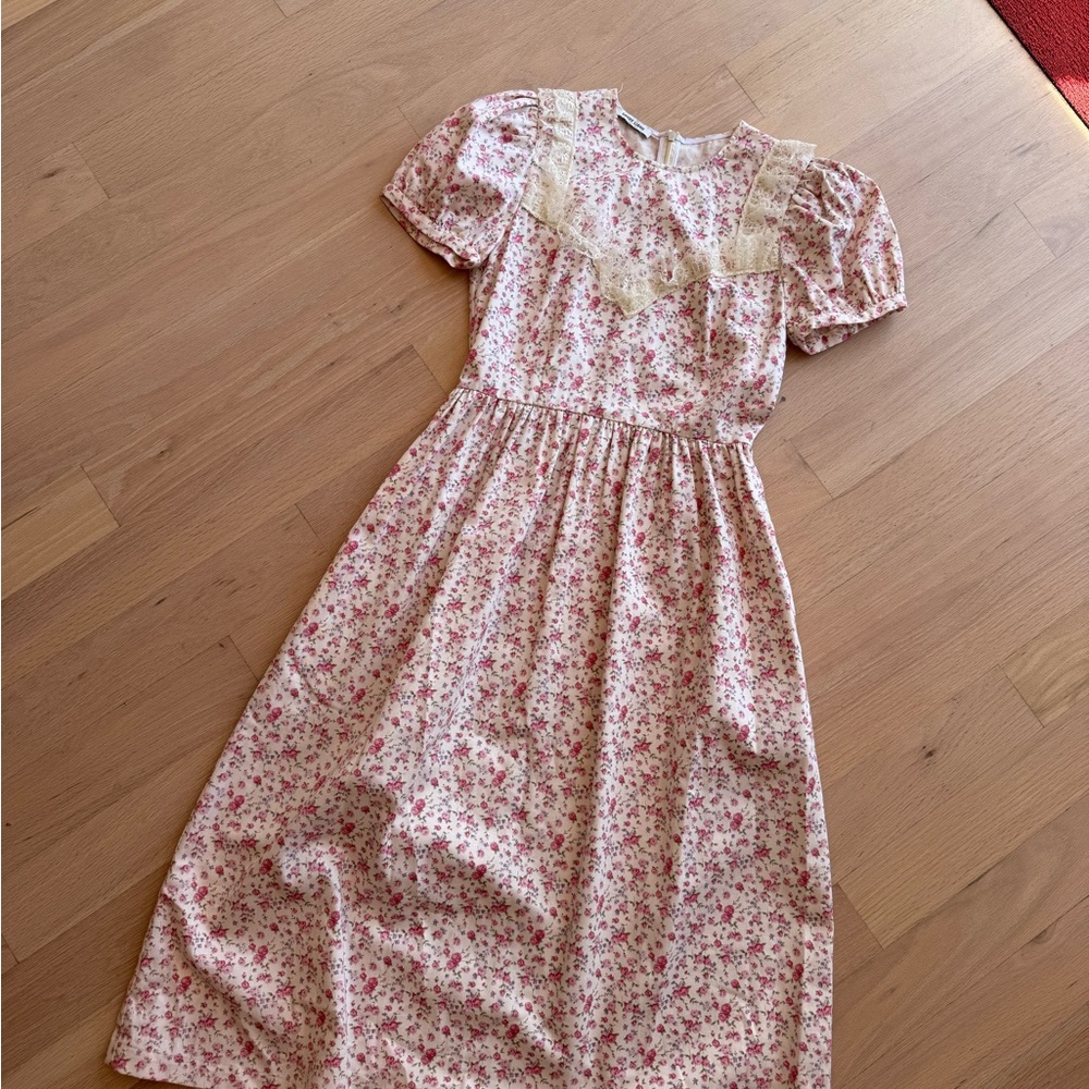 Sandy Liang Noche Dress in Pink Floral - Picture 2 of 5
